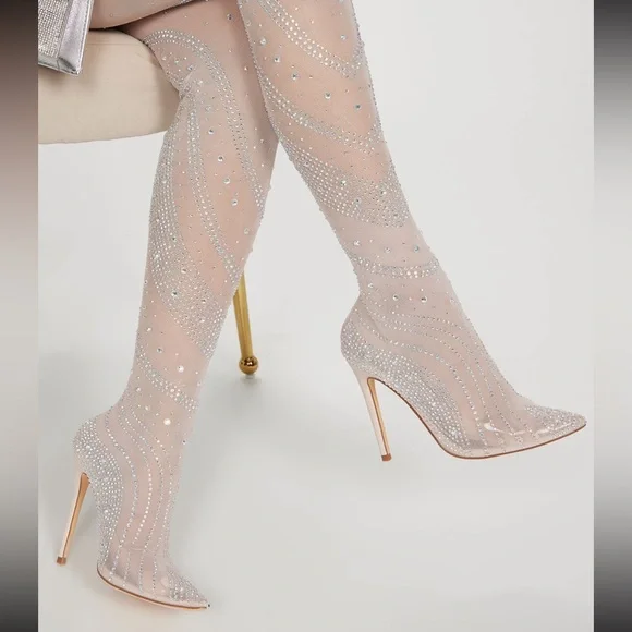 Glitter Fashion Nova Gold Shoes Fashion Nova Thigh High Sparkle